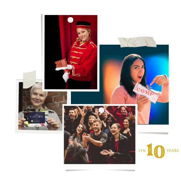OTLSeatFillers.com images, a collage of images representing OTL Seat Fillers and free show tickets for seat fillers