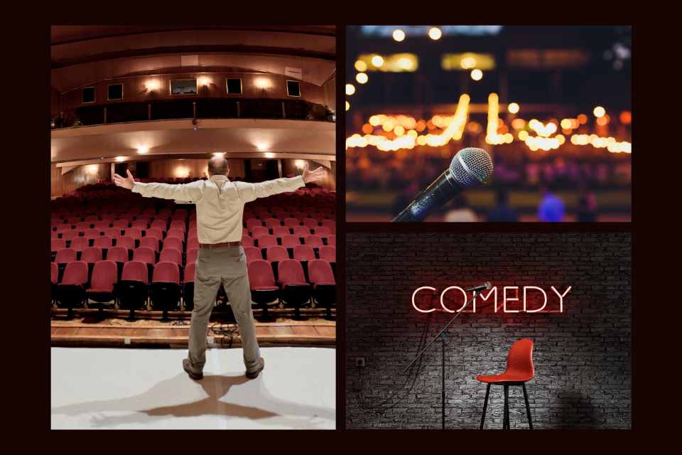 a collage of comedy and theater for OTL Seat Fillers