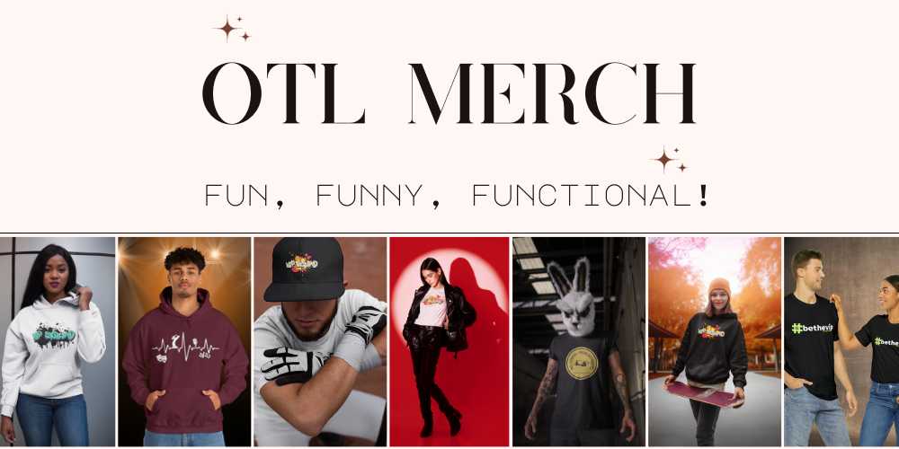 OTL Seat Fillers merchandise collage, OTL tees, OTL hoodies