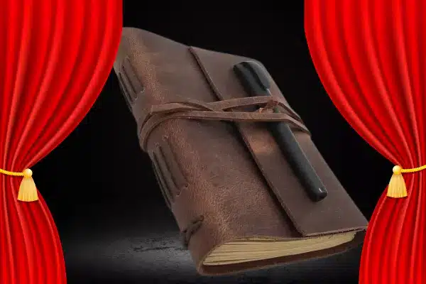 leather bound journal, gift for playwrights