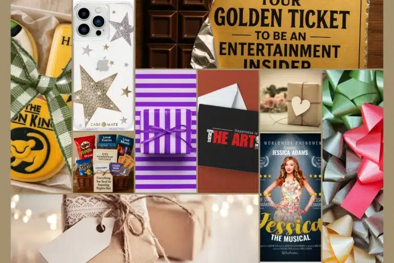 A collage of creative gift presentation ideas with the phrase "the most entertaining way to gift entertainment" for OTL Seat Fillers.
