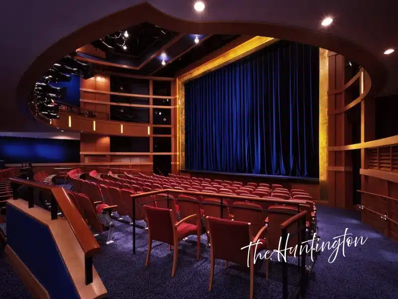 The Huntington Theatre interior with blue curtain—Boston experience gift id
