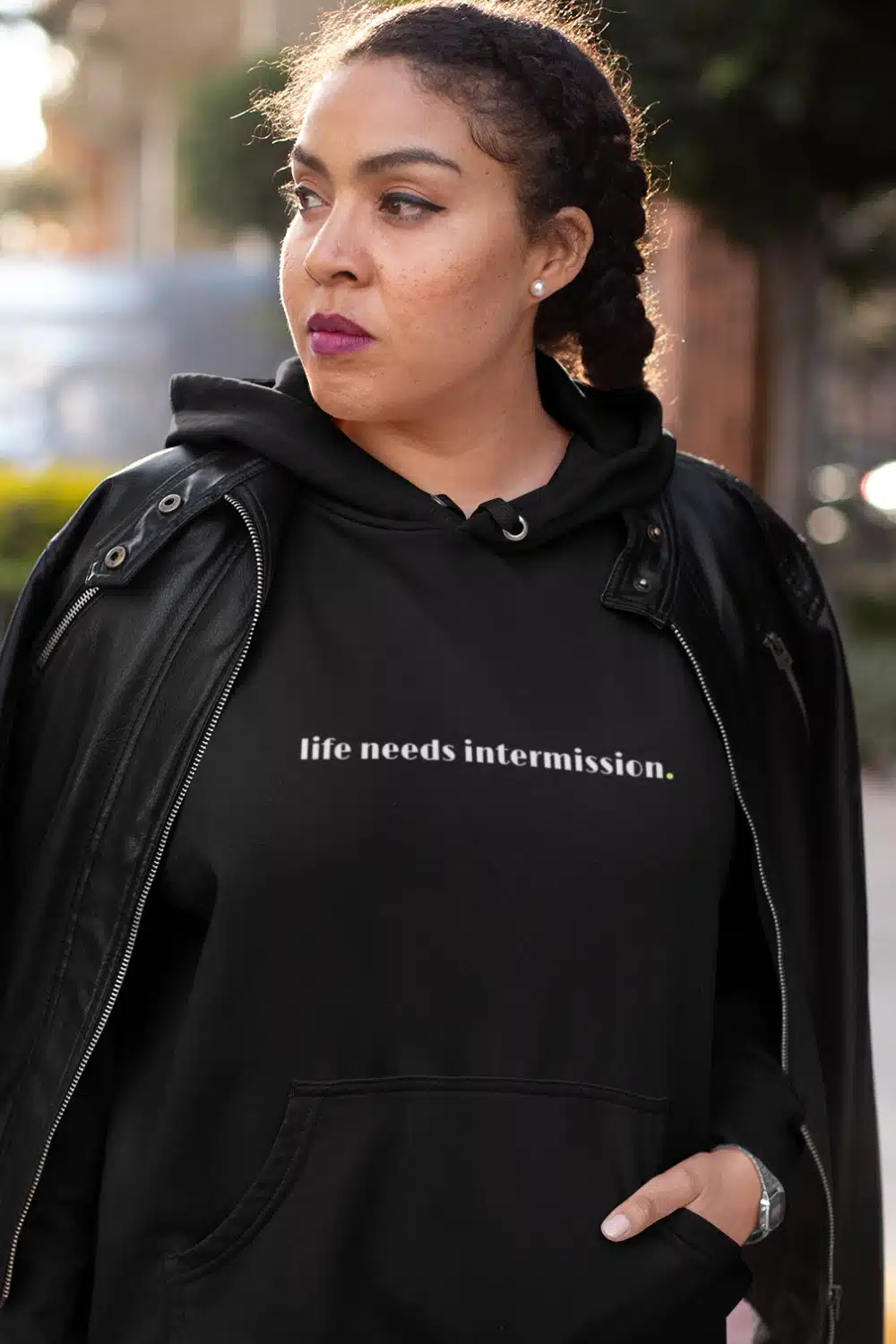Life Needs Intermission Hoodie - Dark Version by Applausewear by OTL