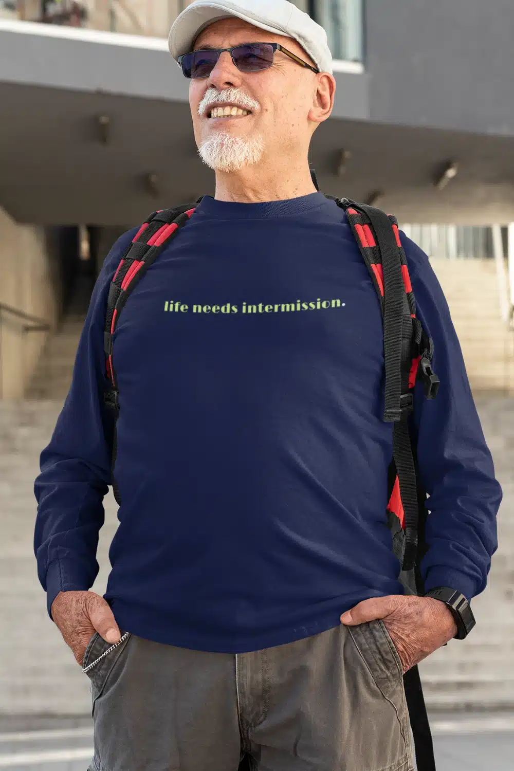 Life Needs Intermission Long Sleeve T-Shirt - Green Accent Version by Applausewear by OTL